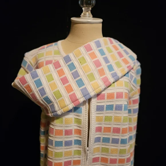 Talbots Multicolor Grid Pattern Cardigan - Picture 3 of 4